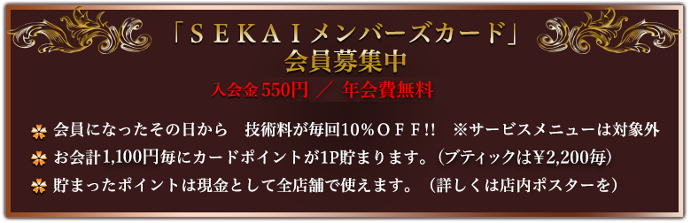 SEKAIメンバーズカード会員募集中